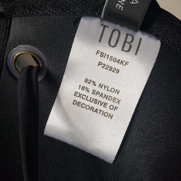 Tobi Women's Black Strappy Swimsuit Bikini Set Two-Piece Sz S (1173] - Picture 7 of 9